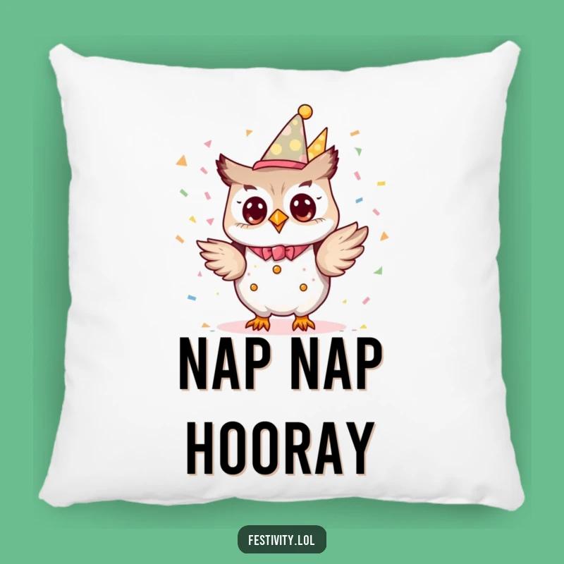 Funny Owl Party Pillow: Tiny Planner Comfort, Whimsical Funny Gift