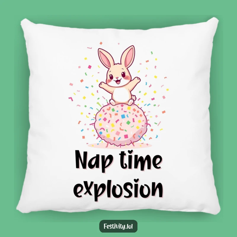 Funny Rabbit Confetti Pillow: Cozy Bounce, Explosive Comfort, Adorable Gift