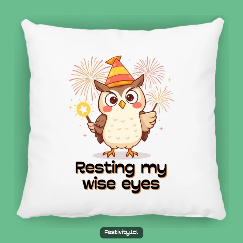 Funny Owl Firework Pillow: Cozy Comfort with Explosive Humor!