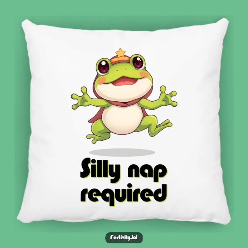 Comfy Funny Frog Costume Pillow: Huggable Humor for Your Couch
