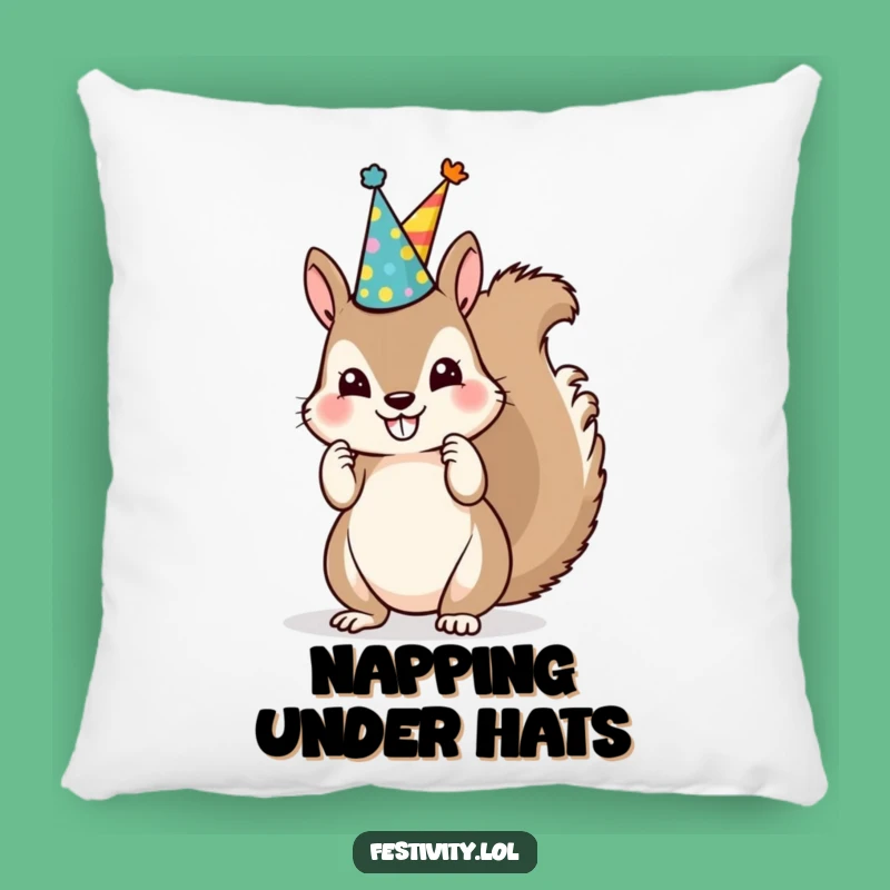 Soft Funny Squirrel Party Hat Pillow: Cuddle Up with Mischief, Adorable Funny Gift