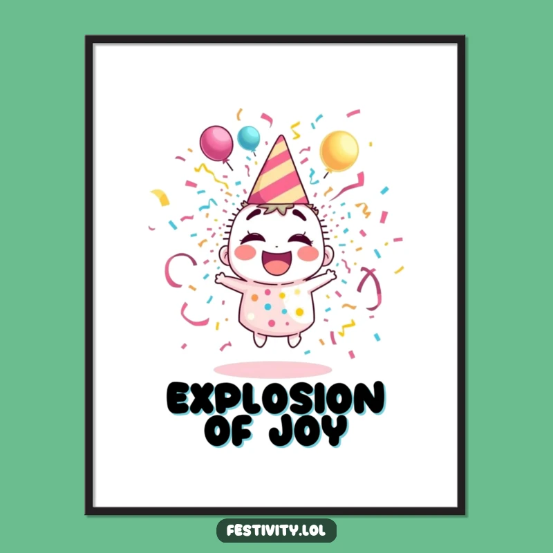 Funny Party Popper Art Print: Giggle-Worthy Wall Decor
