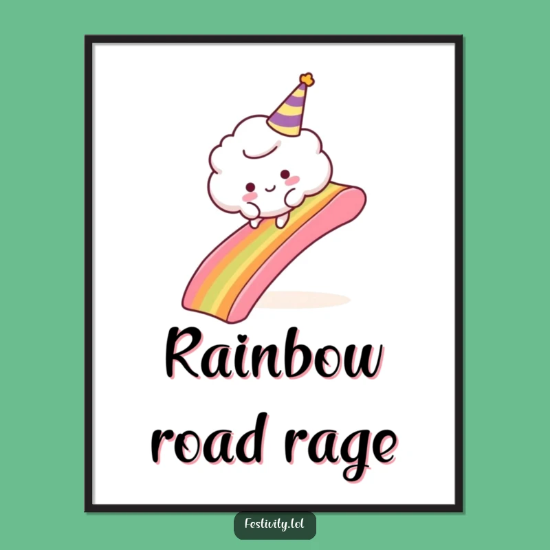 Funny Cloud Trip Digital Art: Printable Comical Sky Fall, Instant Funny Gift Download