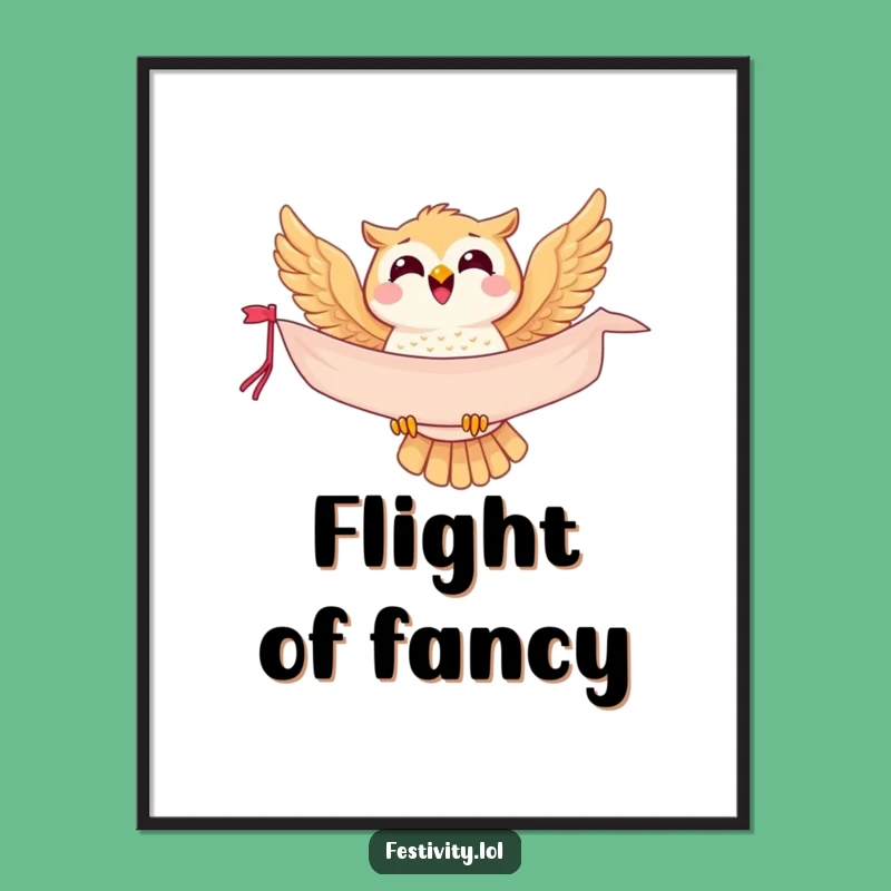Funny Owl Art Print - Bring Joyful Humor to Your Digital Space!