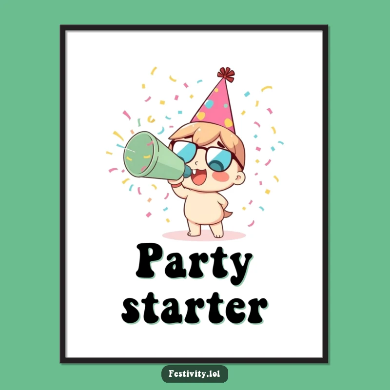 Funny Party Digital Art - Confetti Cannon Explosion - Instant Festive Decor