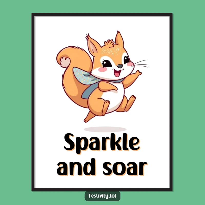Funny Squirrel Hero Digital Art - Instant Leaping Joy Decor!