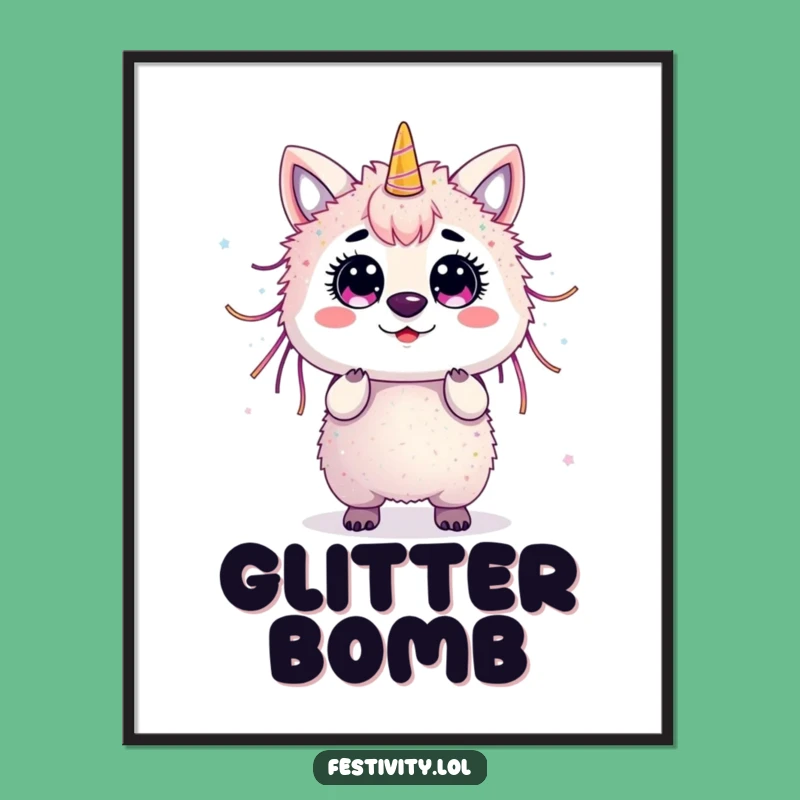 Funny Glitter Animal Digital Art - Streamer Sparkle - Instant Download