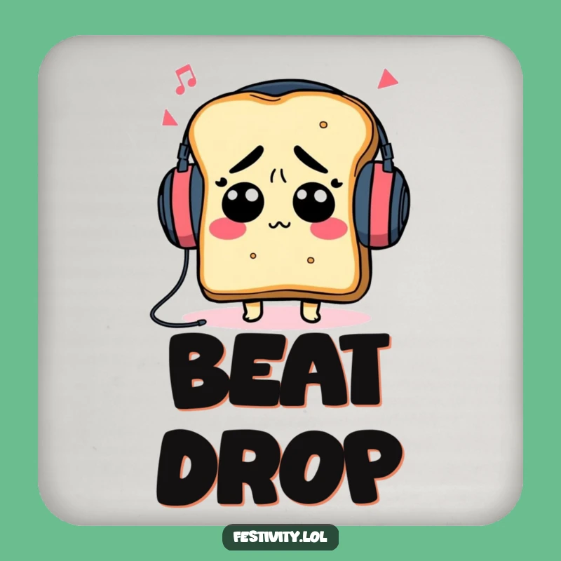 Funny Toast Headphones Coasters: Protect Surfaces with Musical Style!