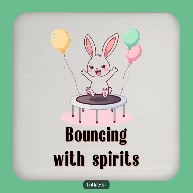 Funny Bunny Trampoline Coasters: Protect Surfaces with Bounce, Delightful Funny Gift Set