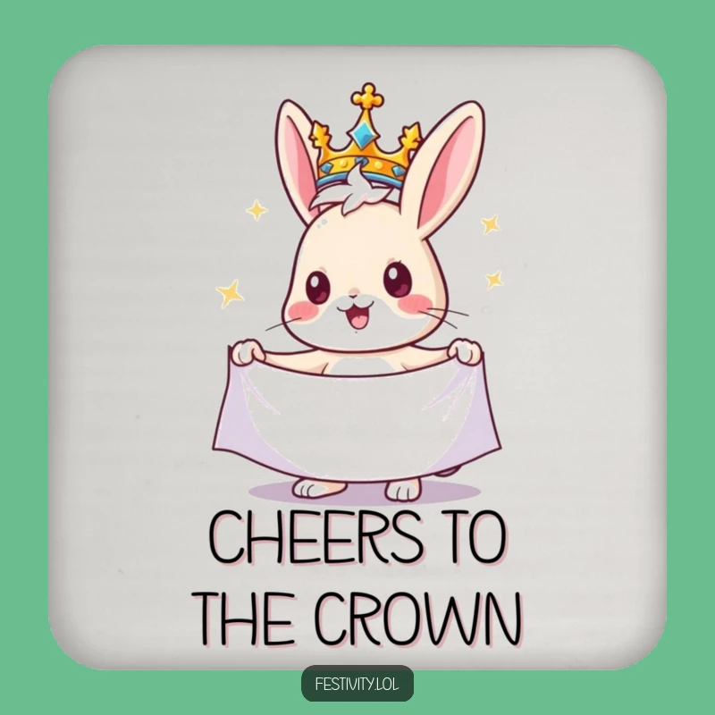 Funny Rabbit King Drink Coaster: Protect Surfaces with This Hilarious Regal Accessory