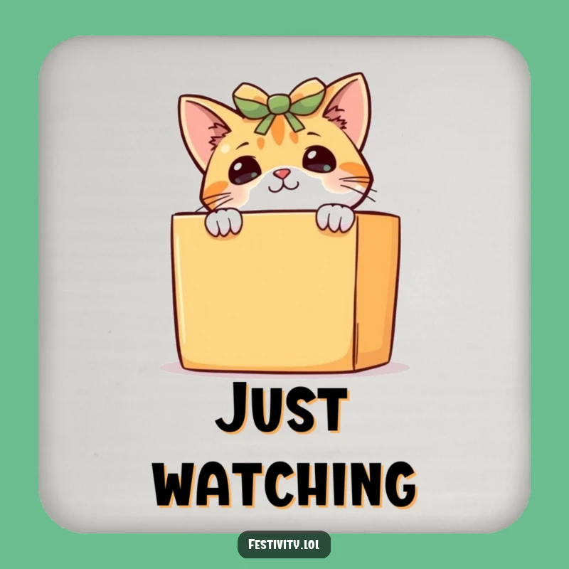 Funny Curious Cat Coasters: Protect Surfaces with Pet Charm, Set Of Funny Gifts