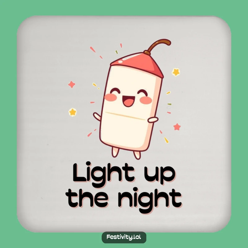 Funny Firecracker Coaster: Protect Surfaces with Hilarious Spark Art