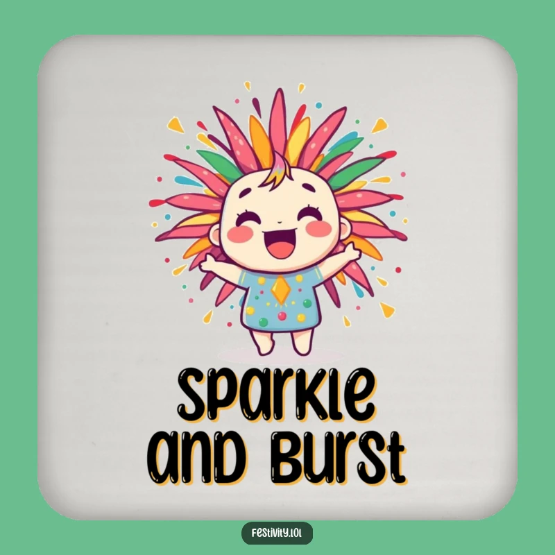 Funny Firework Coaster: Jubilant Burst for Your Drinks