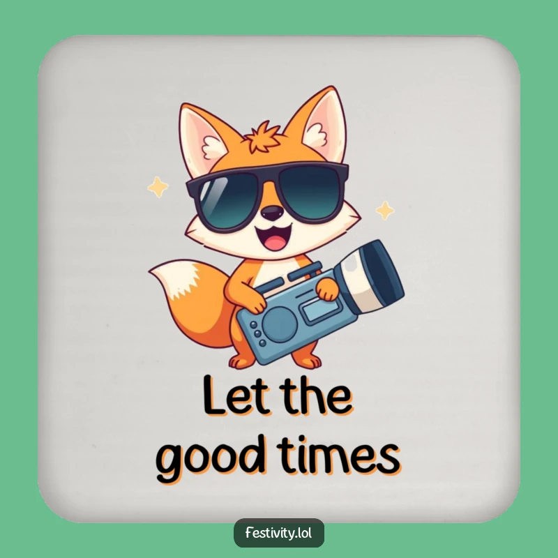 Funny Fox Party Coasters - Cool Sunglasses Set for Hilarious Drink Decor Gift