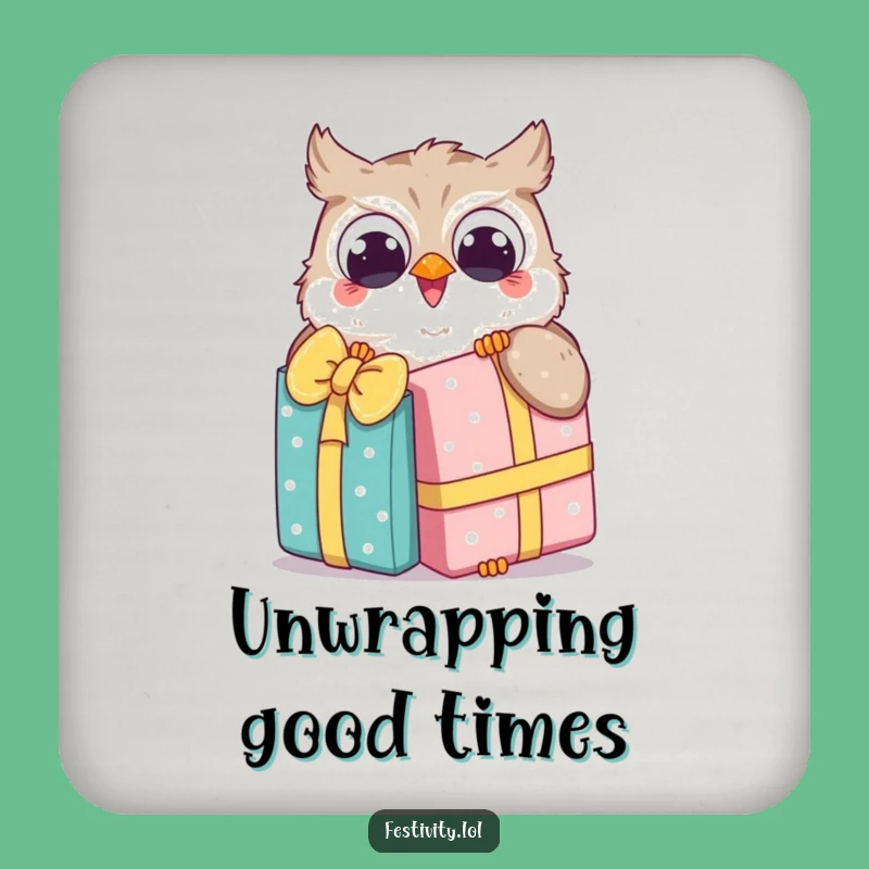 Funny Owl Gift Coasters: Protect Surfaces with Joy, Delightful Funny Gift Set