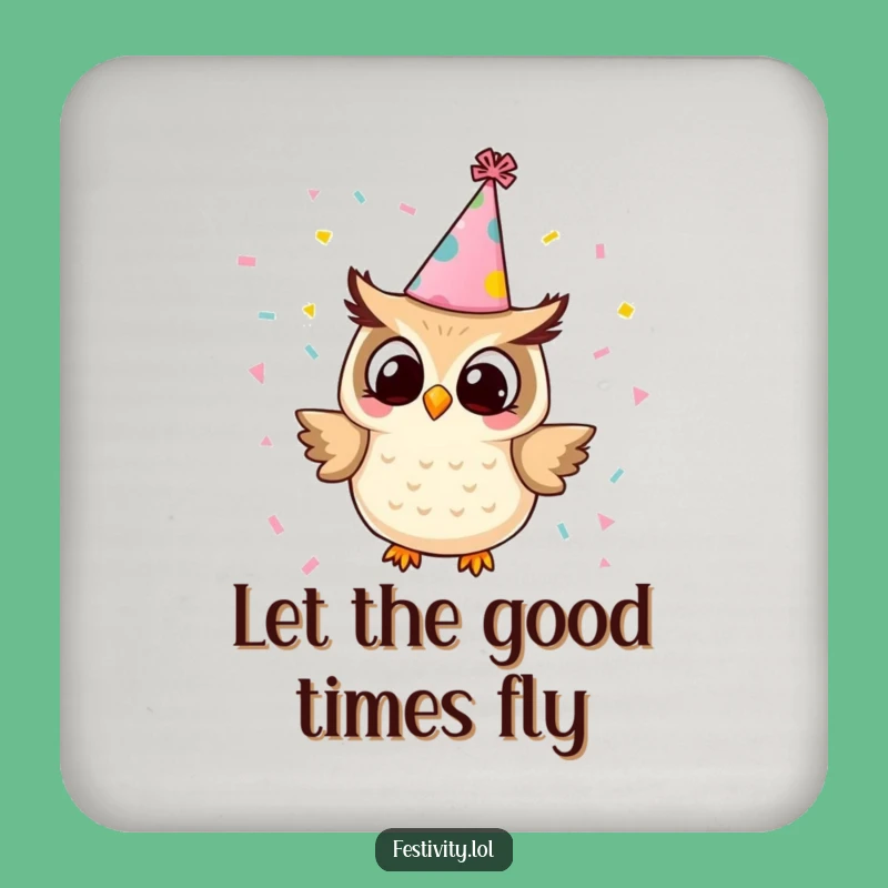 Funny Owl Party Drink Coaster: Protect Surfaces with This Hilarious and Festive Accessory