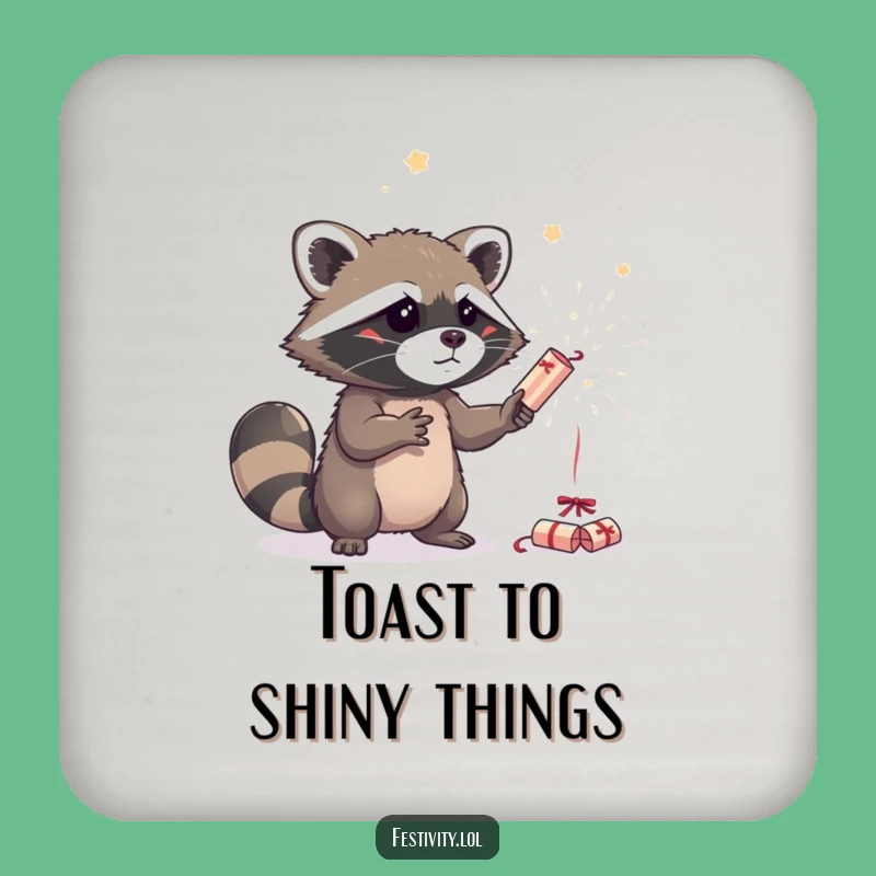 Funny Raccoon Drink Coaster: Protect Surfaces with Party Flair!