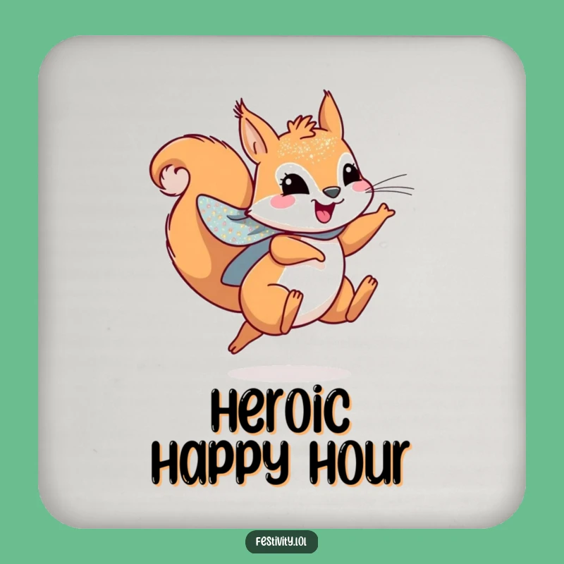 Funny Squirrel Hero Coaster Set - Protect Surfaces with Leaping Fun!