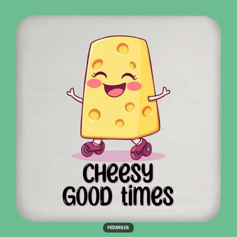 Funny Tripping Cheese Drink Coaster: Protect Surfaces with Cheesy Style