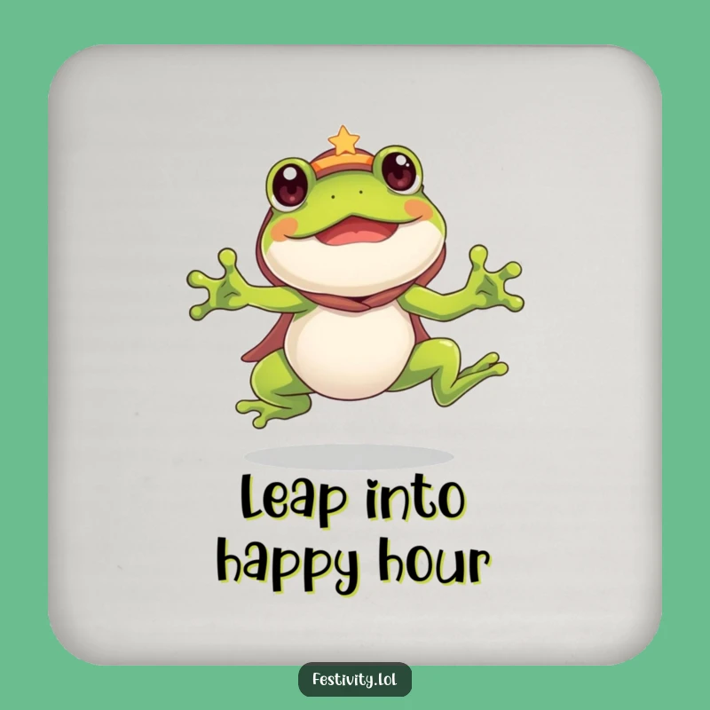Funny Frog Costume Coaster: Protect Surfaces with a Leap