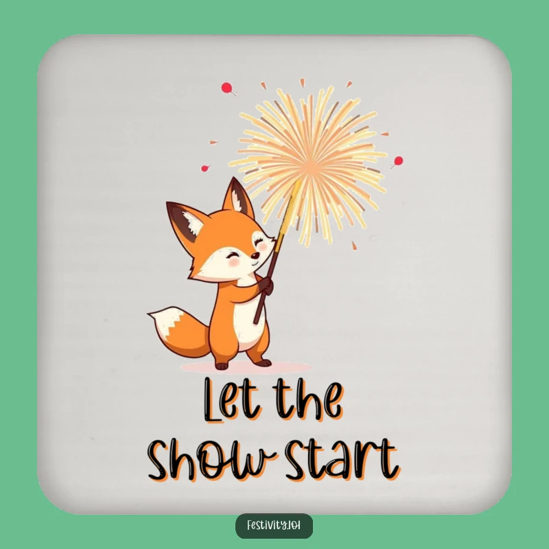 Funny Fox Firework Coaster: Protect Surfaces with Daring, Hilarious Art