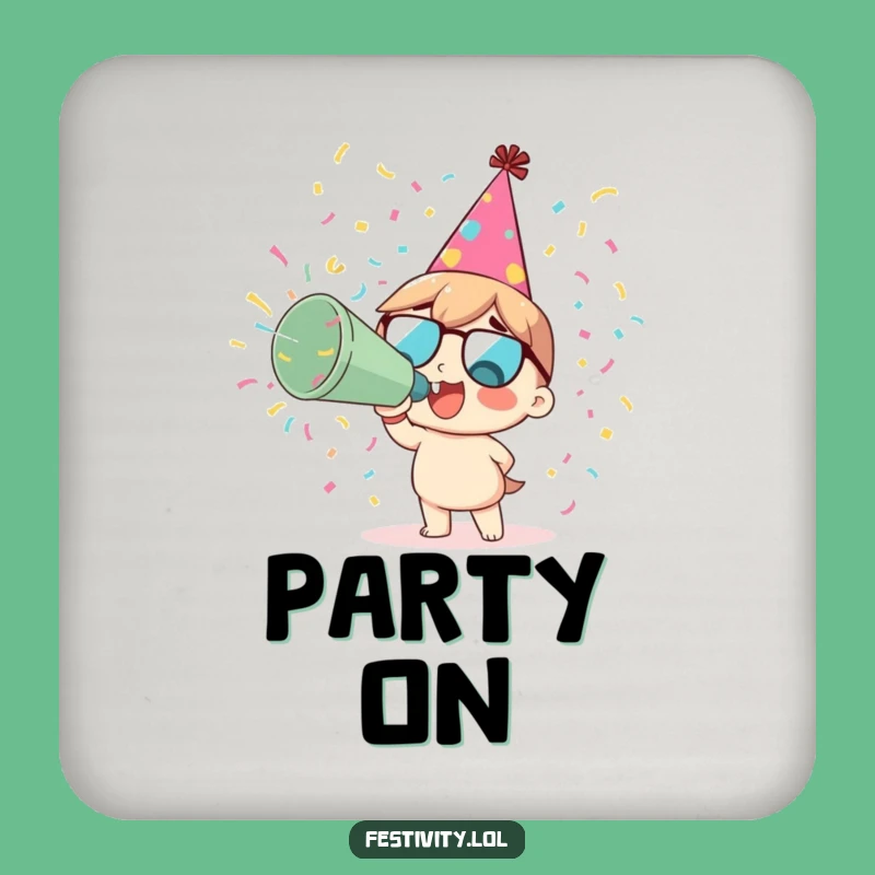 Funny Party Coaster - Confetti Fun - Festive Drink Protector