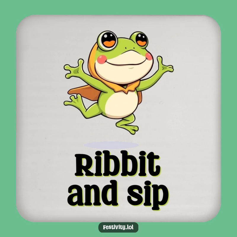 Funny Frog Costume Coaster: Leap Over Spills, Humorous Barware