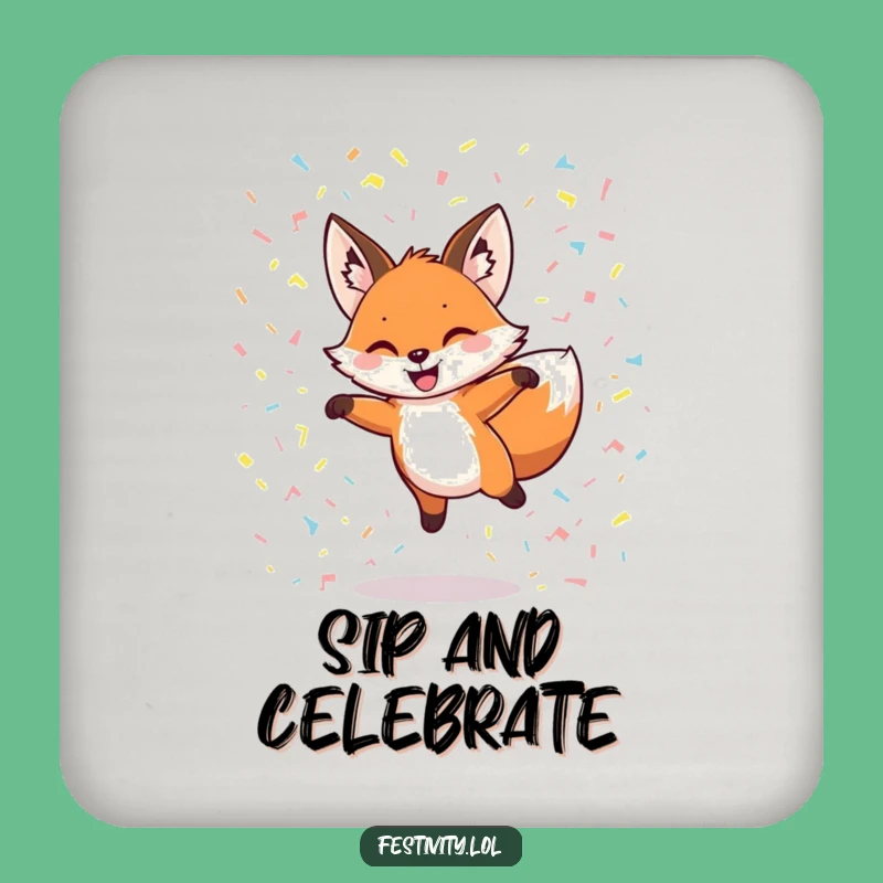 Funny Grinning Fox Coasters - Protect Tables with Playful Charm