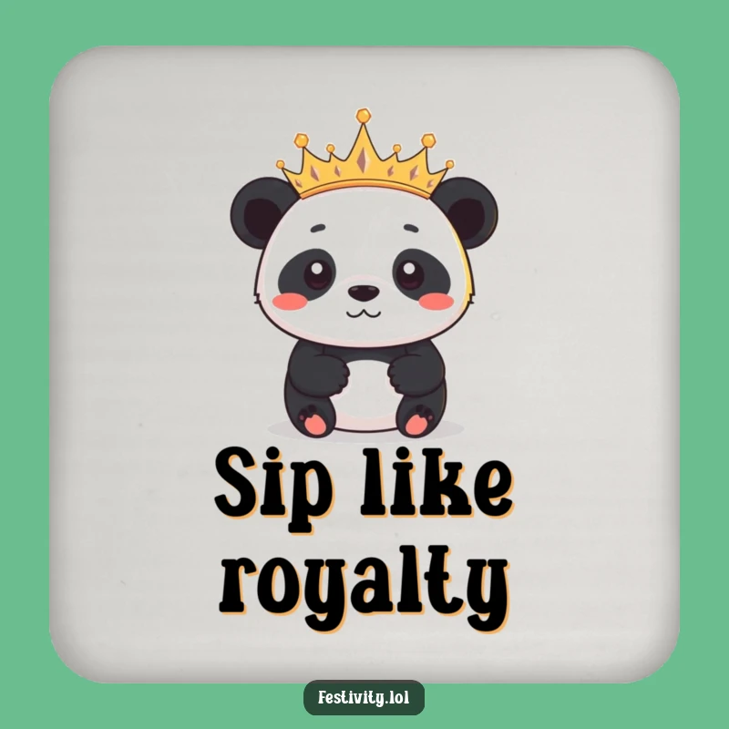 Funny Panda Drink Coaster: Protect Surfaces Royally!