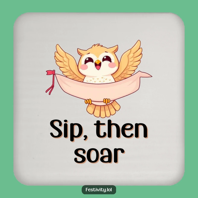 Funny Owl Coaster - Protect Your Surfaces with This Joyful Messenger!