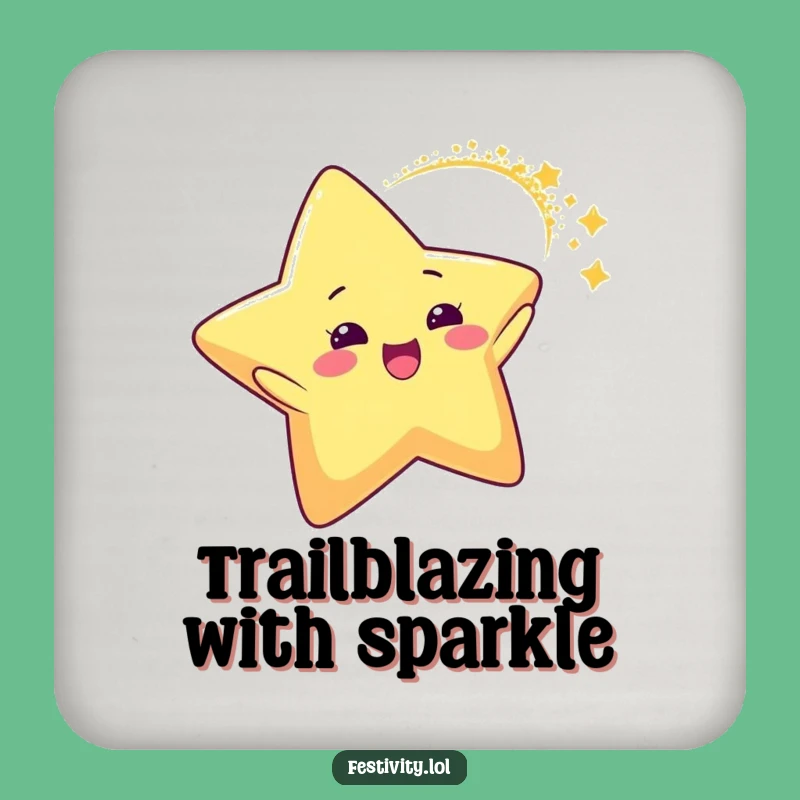 Funny Star Glitter Arc Coaster: Protect Surfaces with Hilarious Celestial Style