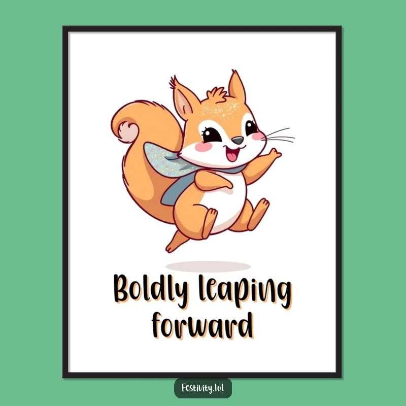Funny Squirrel Hero Poster - Decorate with Leaping Joy!