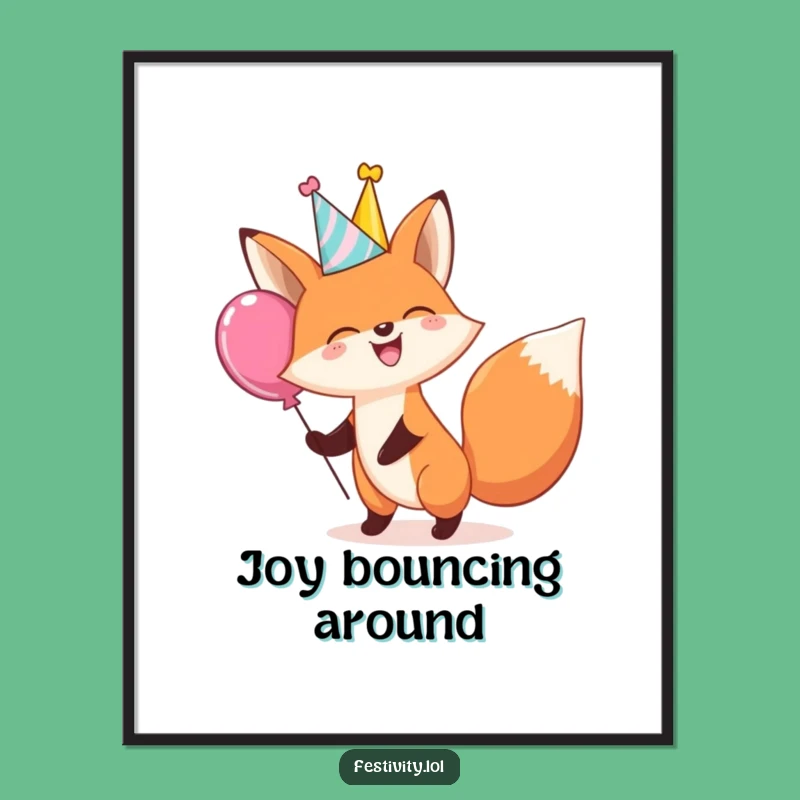 Funny Giggling Fox Poster: Whimsical Wall Art for Joyful Spaces