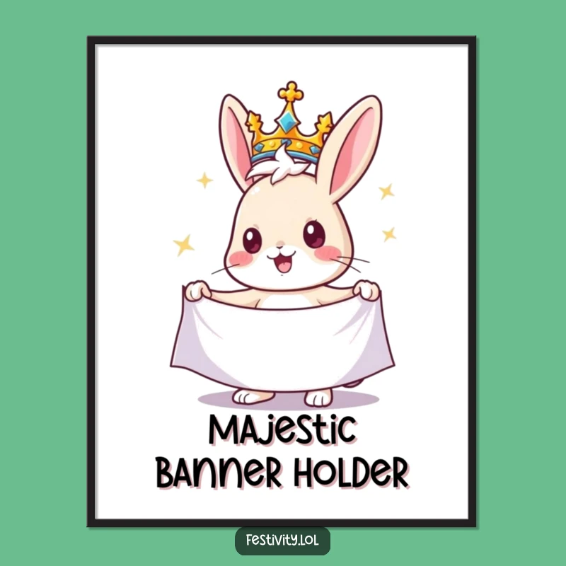 Funny Rabbit King Poster: Decorate Your Walls with This Hilarious and Regal Art