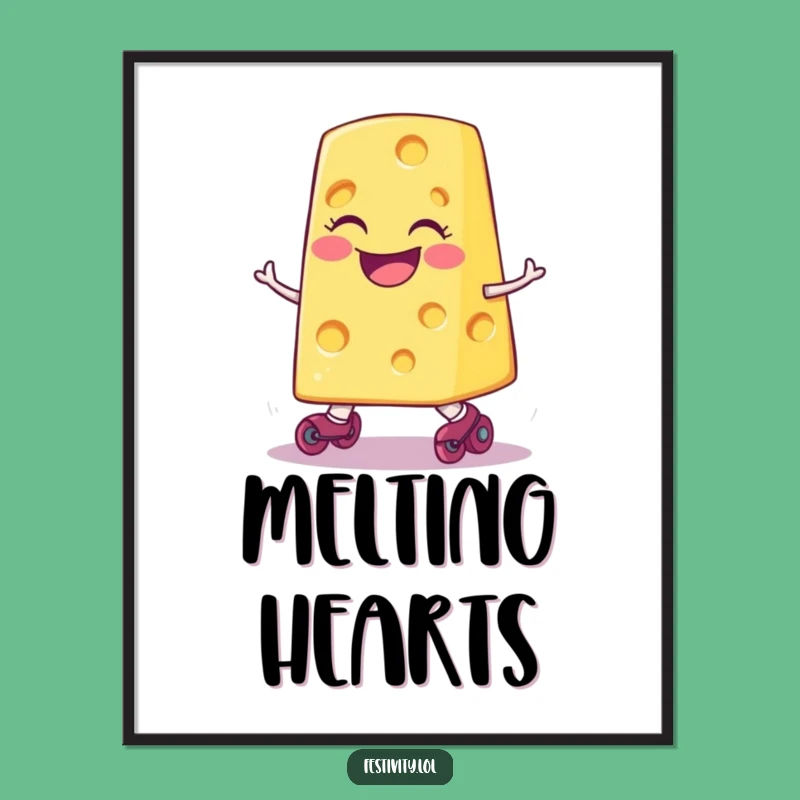 Funny Tripping Cheese Poster: Hilarious Wall Art for Instant Smiles