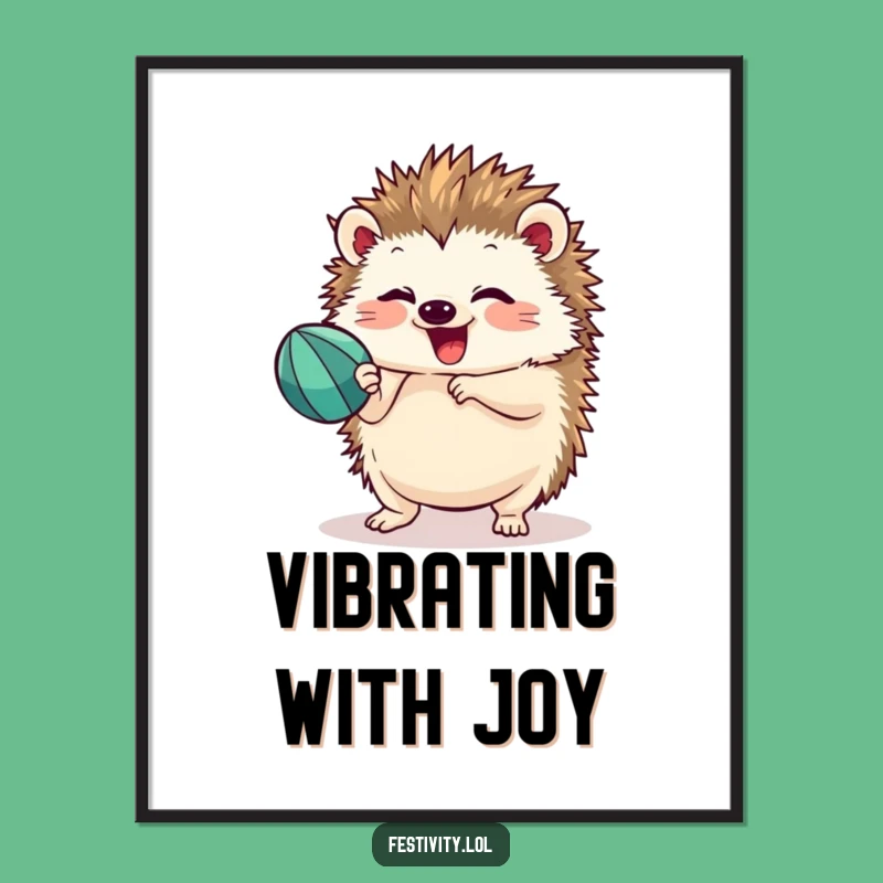 Funny Hedgehog Fiesta Poster: Vibrant Wall Art for Joyful Spaces