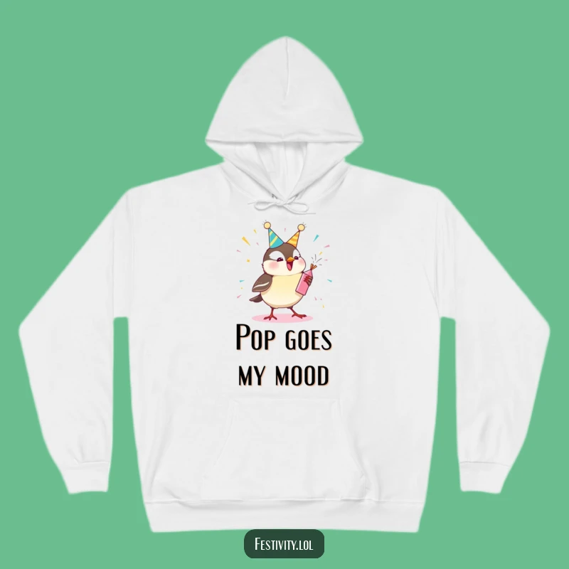Cozy Funny Chickadee Party Popper Hoodie - Warm & Hilarious Winter Gift!