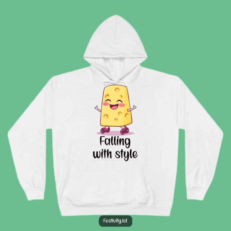 Funny Tripping Cheese Hoodie: Cozy Up with Hilarious Dairy Mishaps
