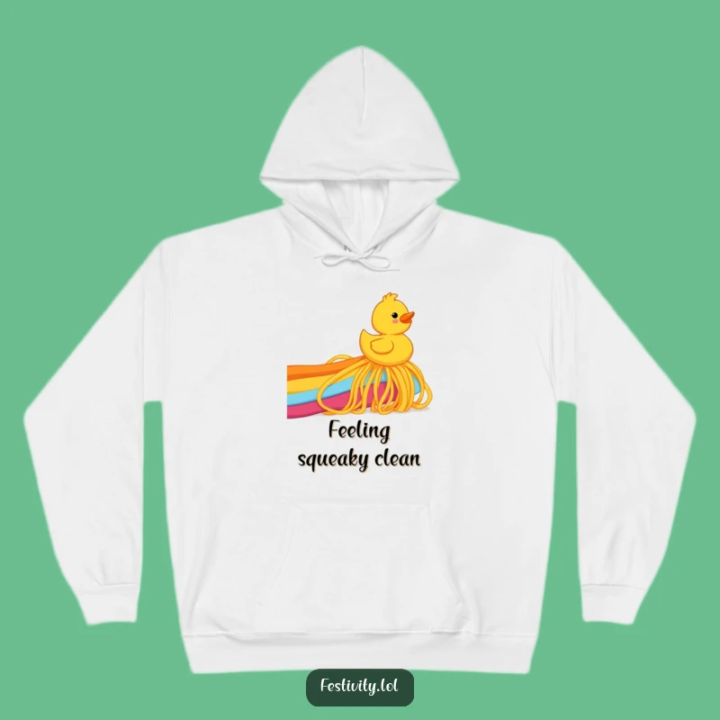 Funny Spaghetti Rainbow Duck Hoodie: Cozy Up with Hilarious Absurdity