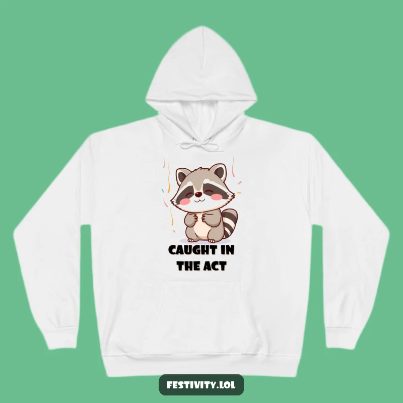 Funny Blushing Raccoon Hoodie: Cozy Up with Adorable Humor!