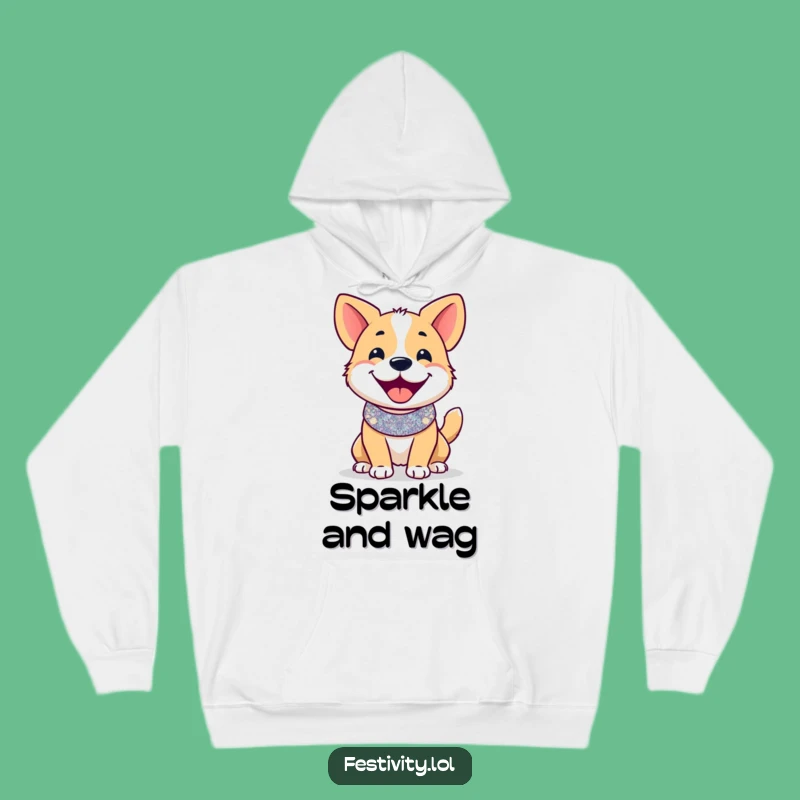 Funny Dog Celebration Hoodie - Cozy Festive Vibes, Happy Tail