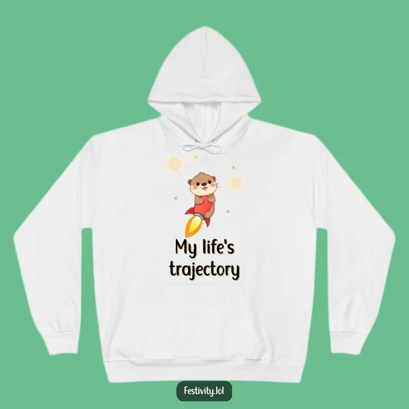 Funny Otter Rocket Hoodie: Cozy Adventure, Warm & Humorous Gift