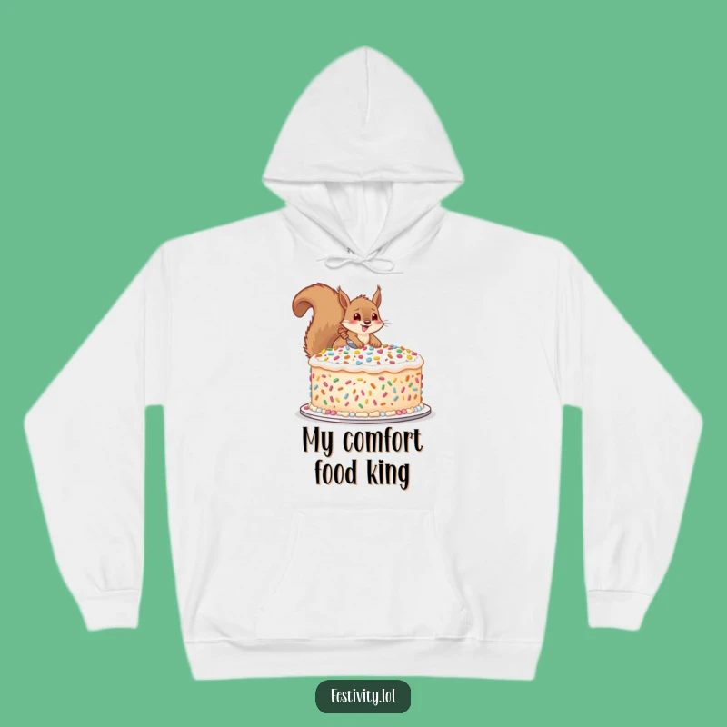Cozy Funny Squirrel Cake Hoodie: Warmth and Sweetness