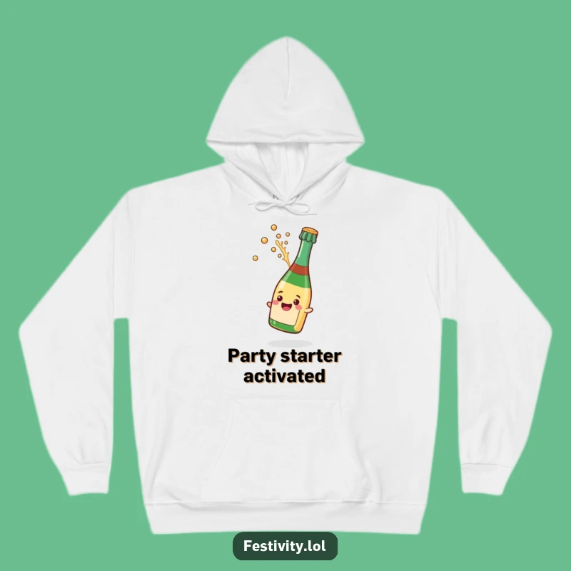 Funny Champagne Pop Hoodie: Cozy Up with this Hilarious Celebratory Splash Design