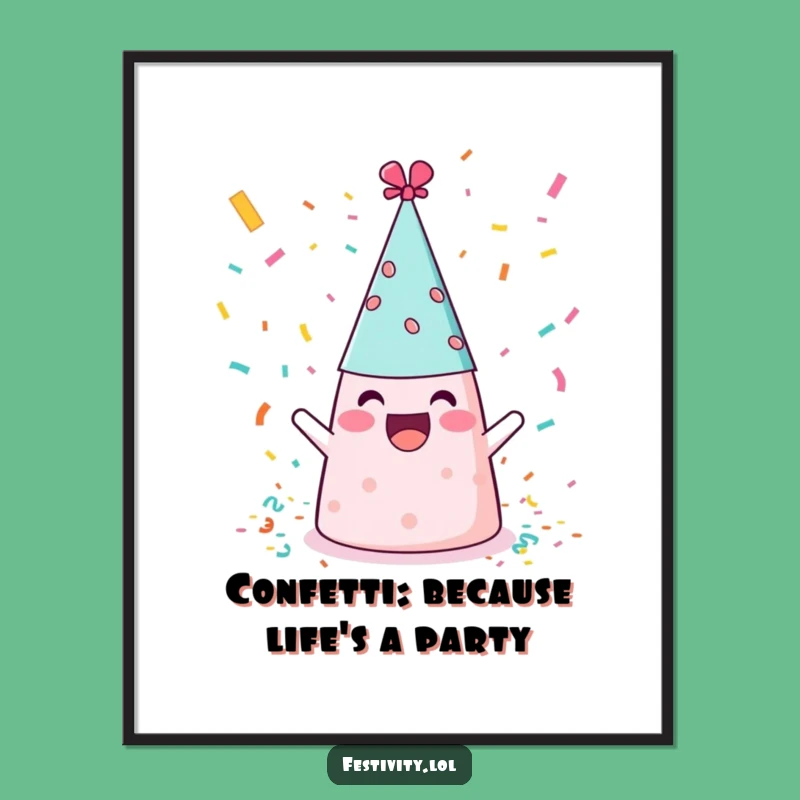 Funny Free Printable Wall Art: Party Hat Confetti - Joyful Downloadable Art