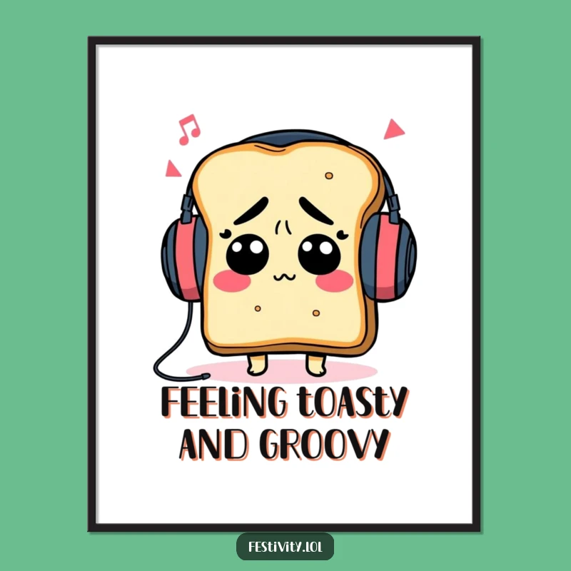 Free Printable Toast Headphones Art - Funny Downloadable Wall Decor for Music Fans
