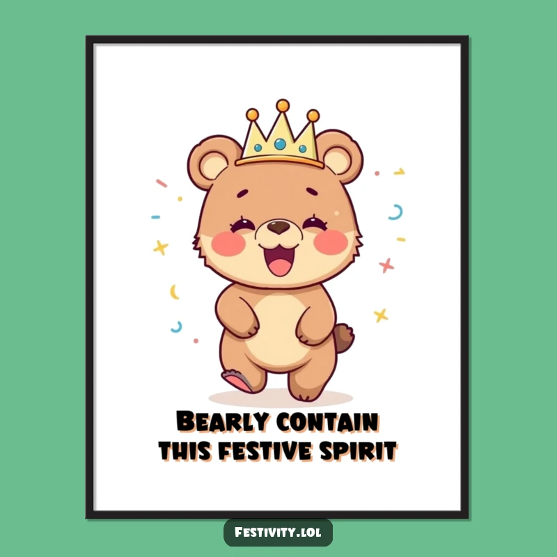 Free Printable Giggling Bear Wall Art: Wild Dancer Downloadable Art for Fun Decor!