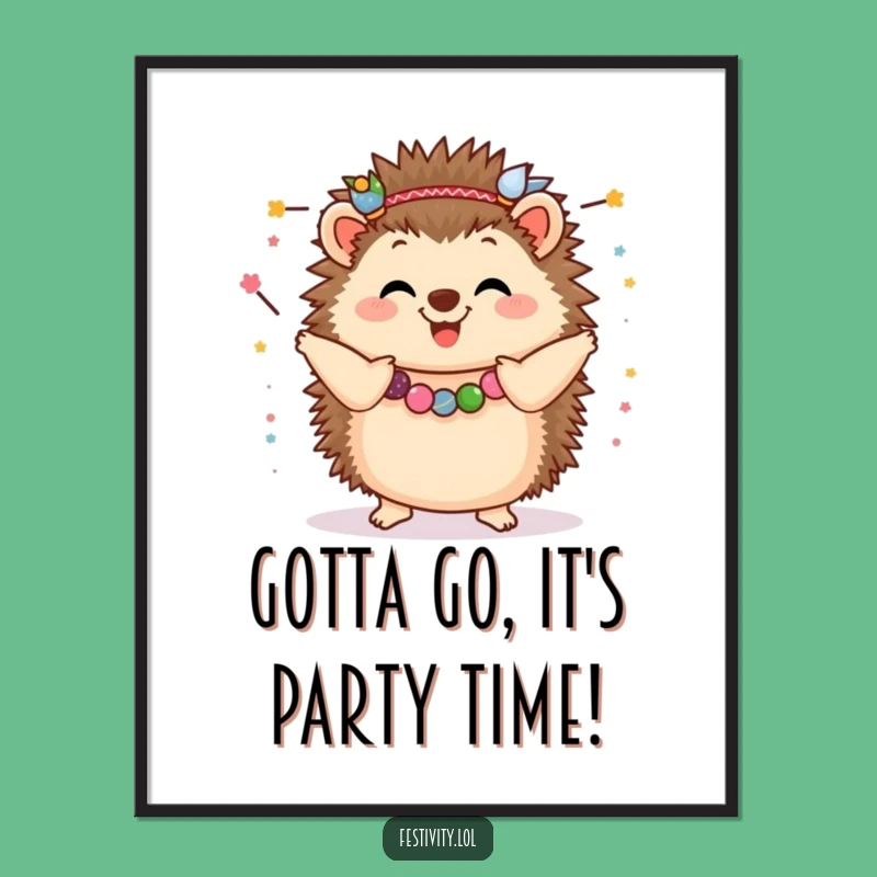 Free Printable Hedgehog Garland Wall Art - Funny Downloadable Decor