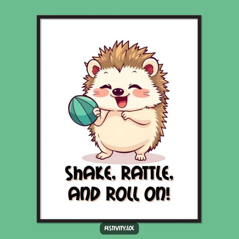 Free Printable Hedgehog Maraca Wall Art - Funny Animal Decor Download