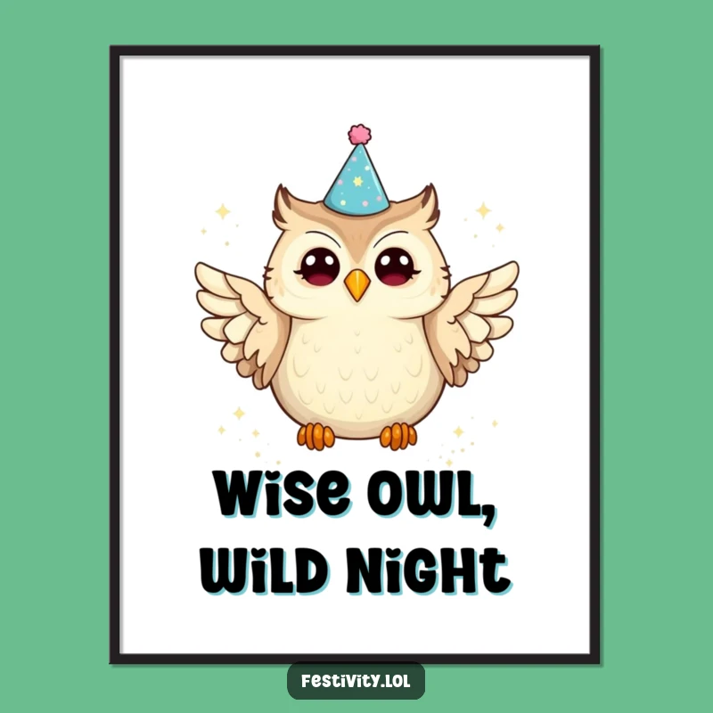 Free Printable Wall Art: Funny Glitter Owl Decor, Downloadable Humorous Gift